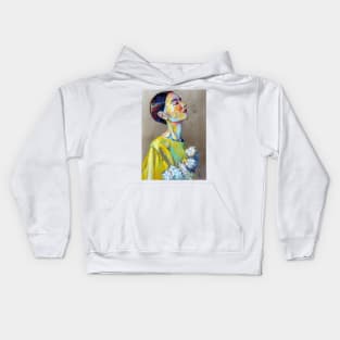 Girl with a flowers. Kids Hoodie